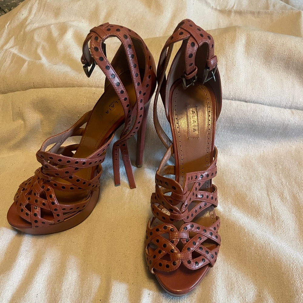 Alaia Strappy Heel Platform Sandal
